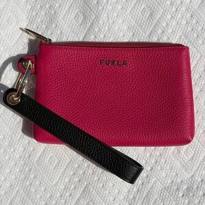 Furla Fuchsia and Black Wristlet